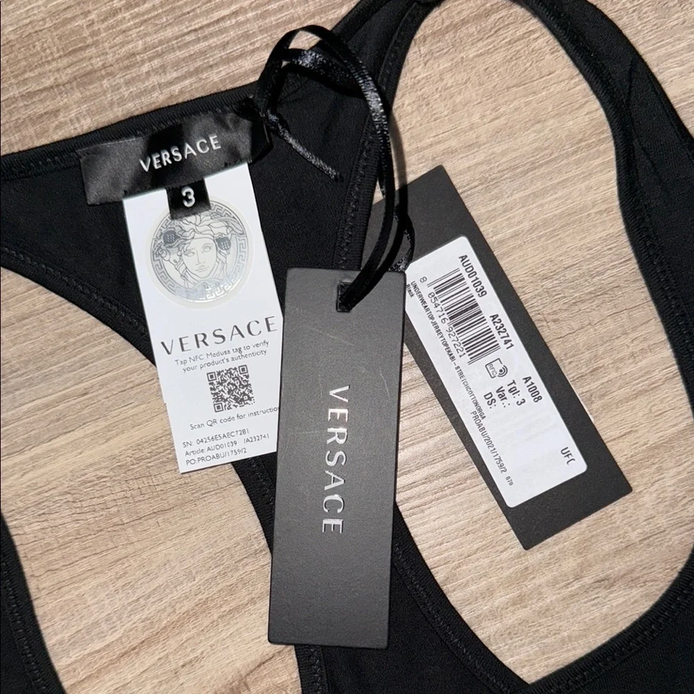 💯 NWT AUTH VERSACE BLACK GOLD SPORTS BRA M IT SIZE 3 - Picture 4 of 5